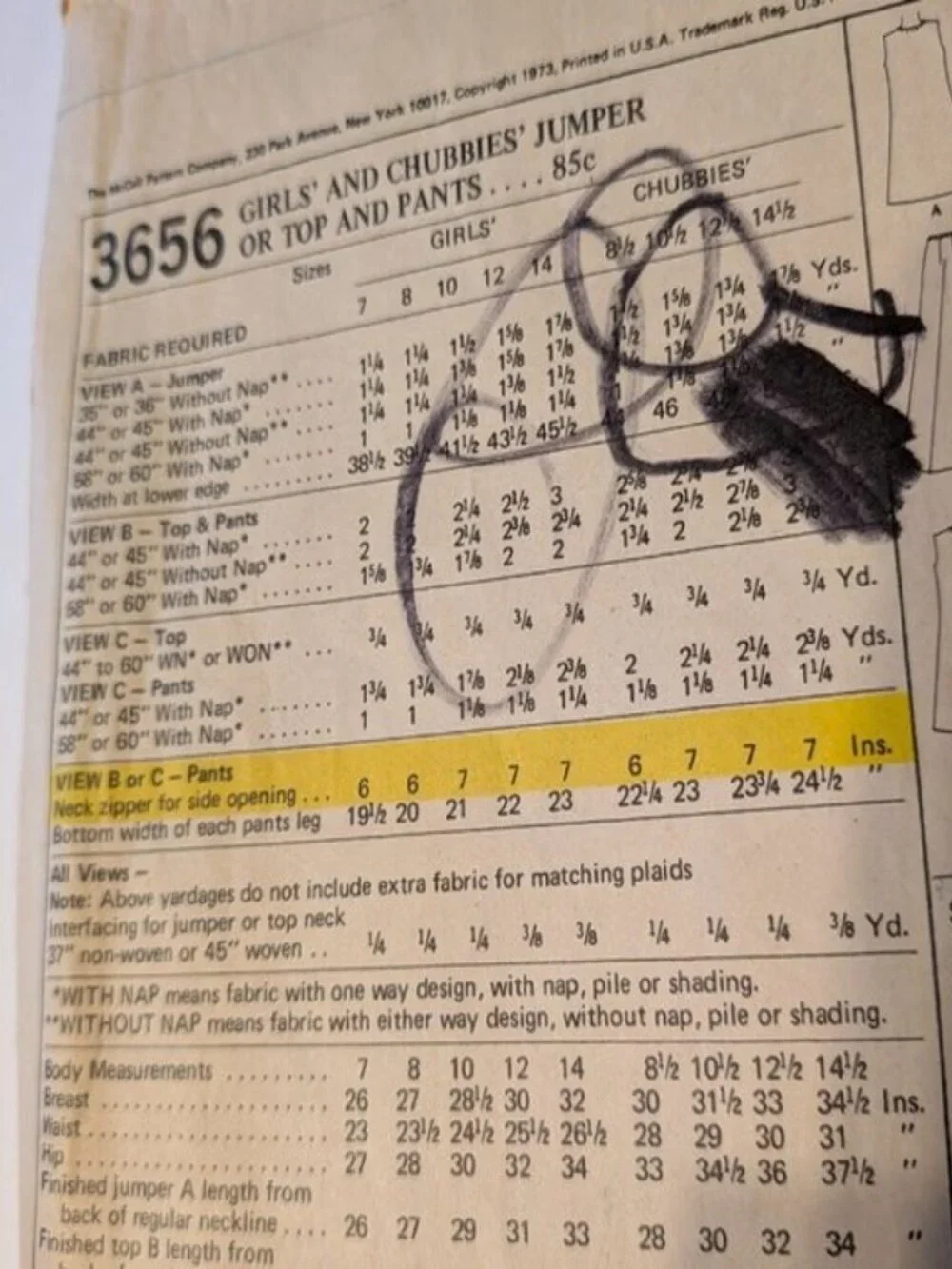 McCall's 3656 Jumper, Top, Pants sewing pattern